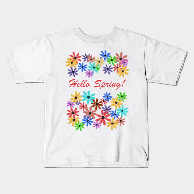 Hello, Spring! Kids T-Shirt by RockettGraph1cs